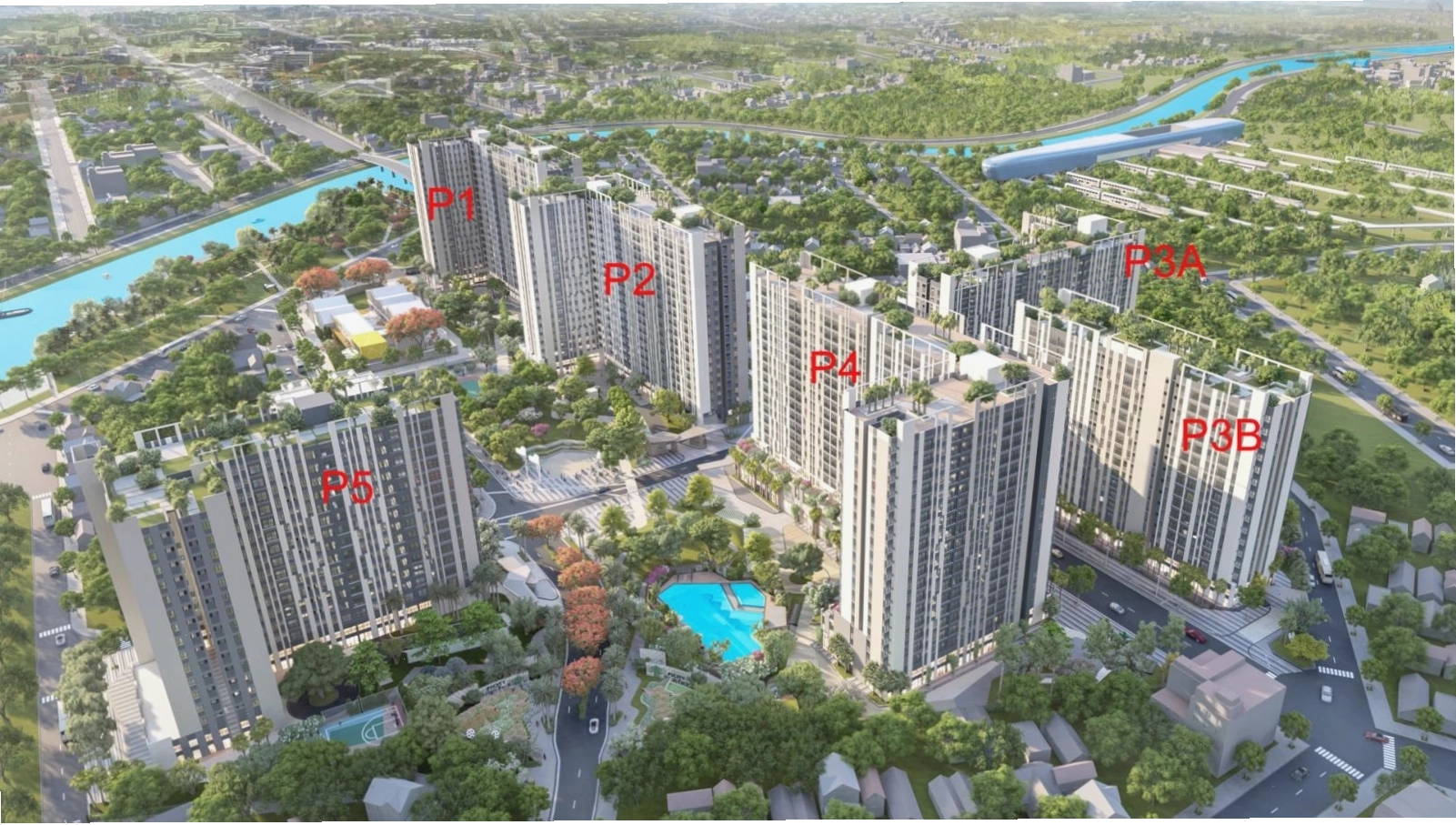 Các tòa tháp căn hộ của dự án PiCity High Park với thiết kế hiện đại