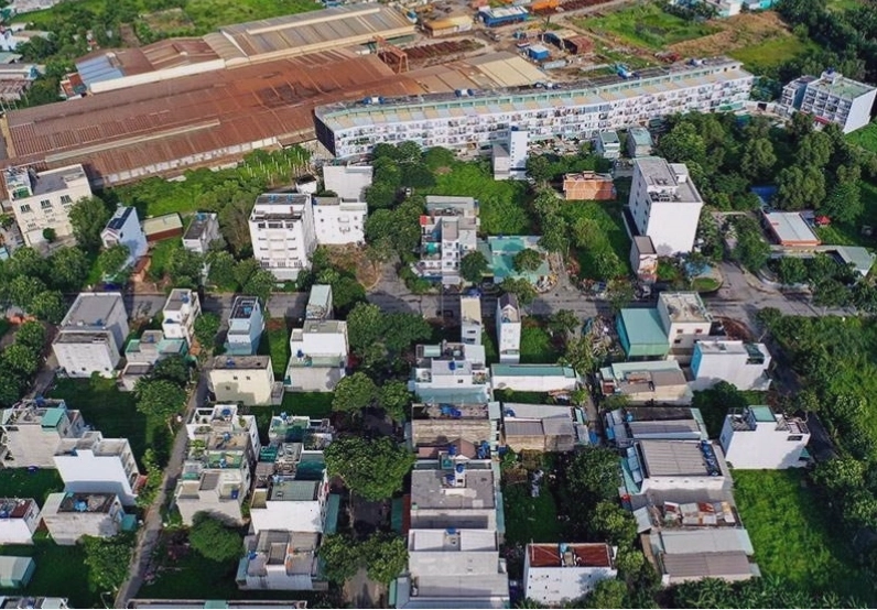 Cảnh quan khu dân cư Ngân Thuận với những ngôi nhà khang trang