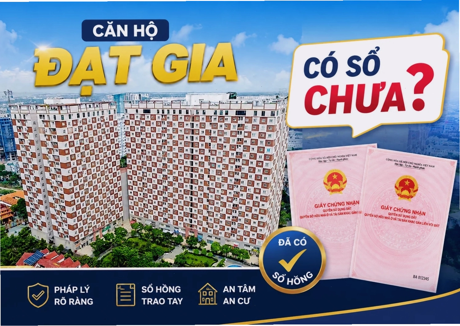 Cập nhật pháp lý mới nhất 2026 cho Chung cư Đạt Gia Residence