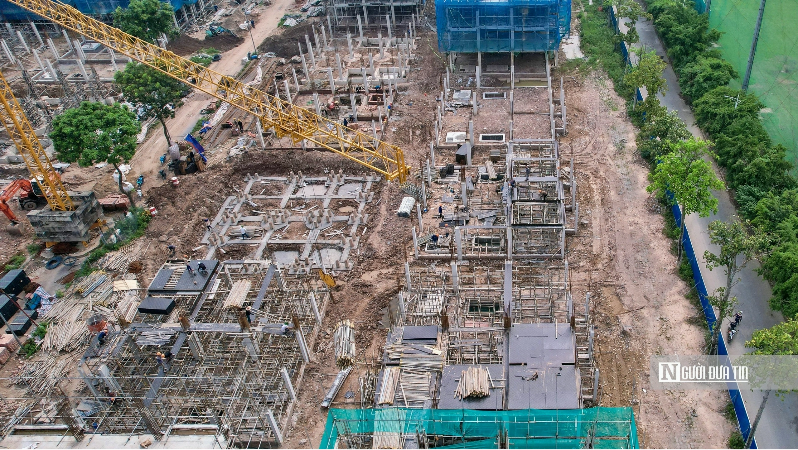Công trường tái khởi động thi công tại khu đô thị Thanh Hà năm 2025