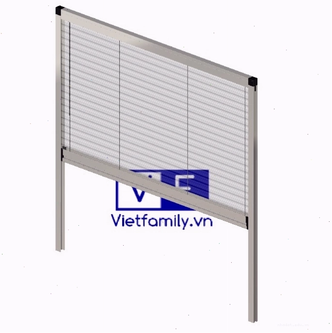 Cửa lưới chống muỗi dạng xếp kéo dọc không ray dưới