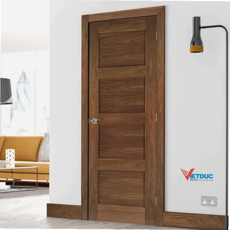 Cửa nhựa composite vân gỗ sơn đơn màu hiện đại