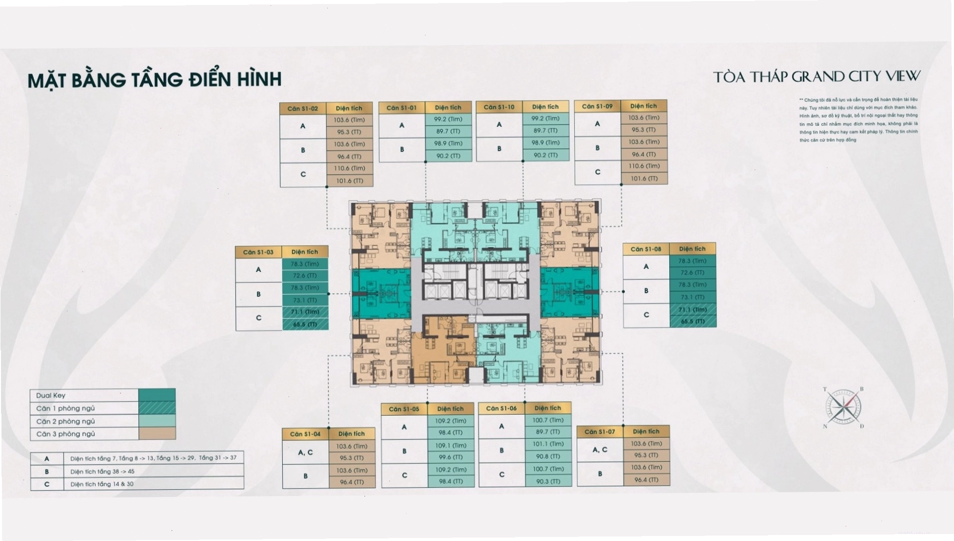 Mặt bằng tòa 45 tầng dự án Grand SunLake Văn Quán Hà Đông