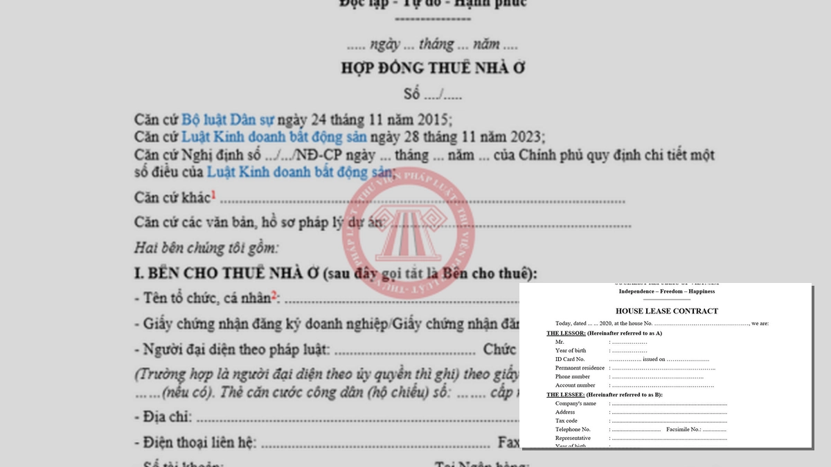 Mẫu Hợp đồng thuê nhà ở mới nhất 2026 quy định pháp lý