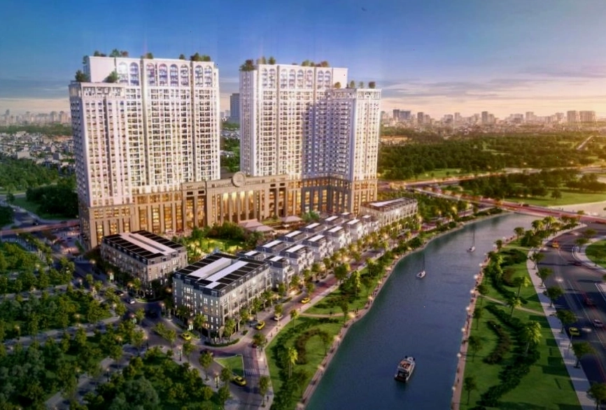 Phối cảnh tổng thể dự án Roman Plaza nhìn từ trên cao