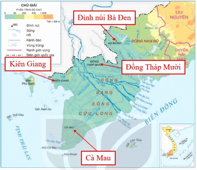 Sông Cửu Long với phù sa bồi đắp cho đồng bằng