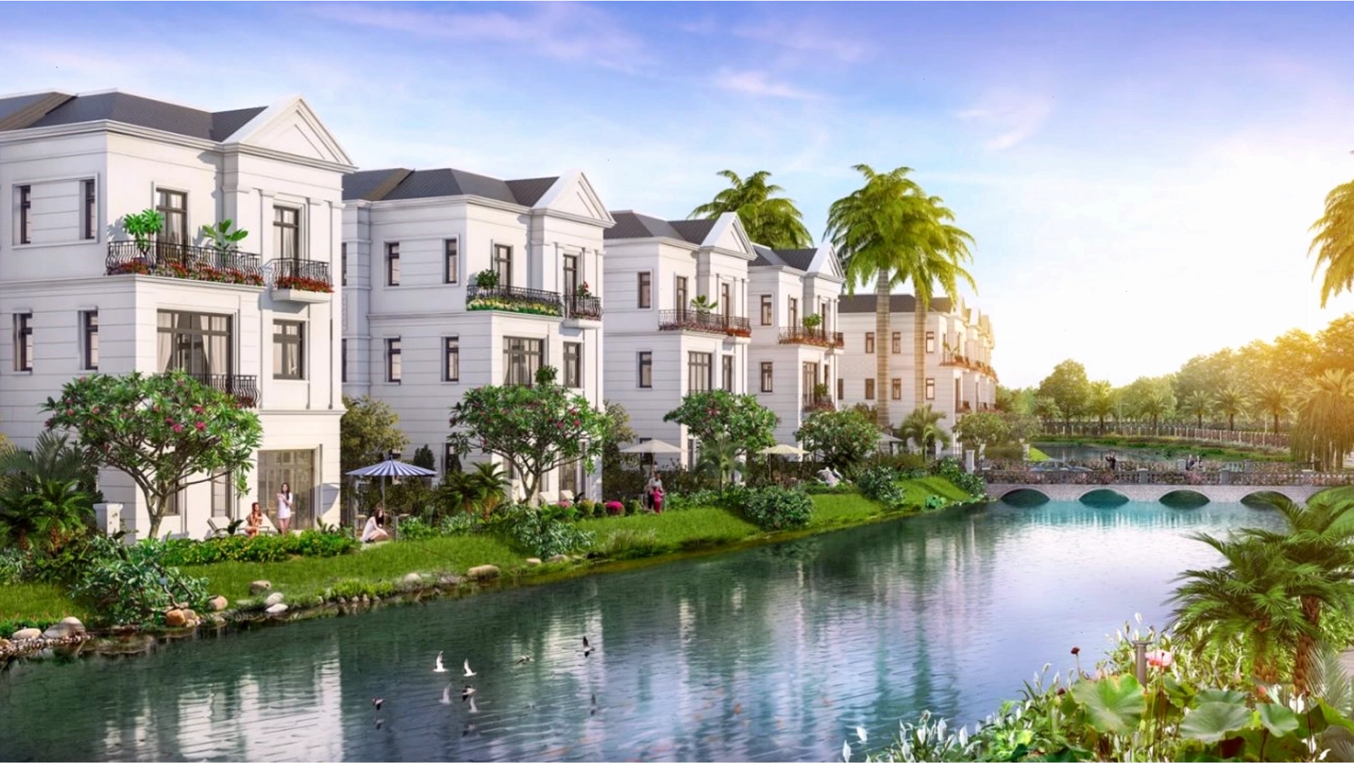 Toàn cảnh Ecopark Hưng Yên với không gian xanh mát