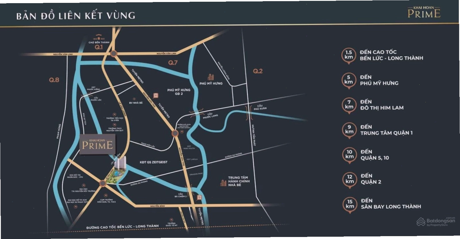 Vị trí dự án Khải Hoàn Prime nhìn từ trên cao